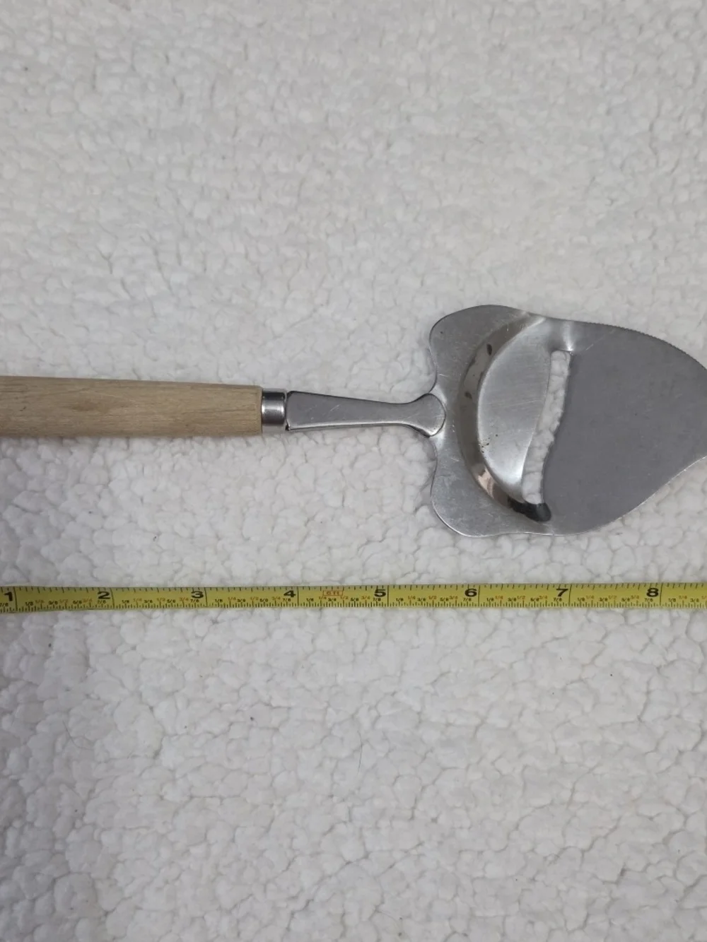 Vintage Cheese Slicer Serving Tool Mid Century Stainless Steel Wood Handle